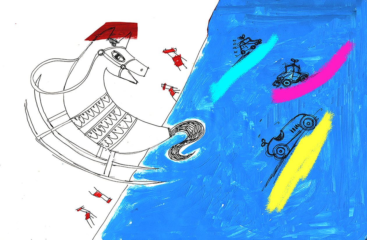 Spelen, 2000 (Gemengde techniek op papier) door Patrizia La Porta