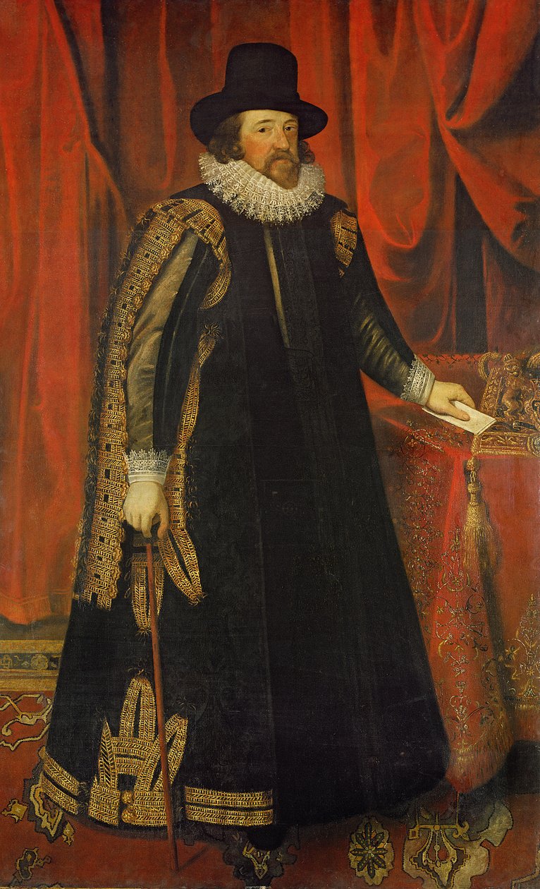 Sir Francis Bacon (1561-1626) Burggraaf van St. Albans door Paul van Somer