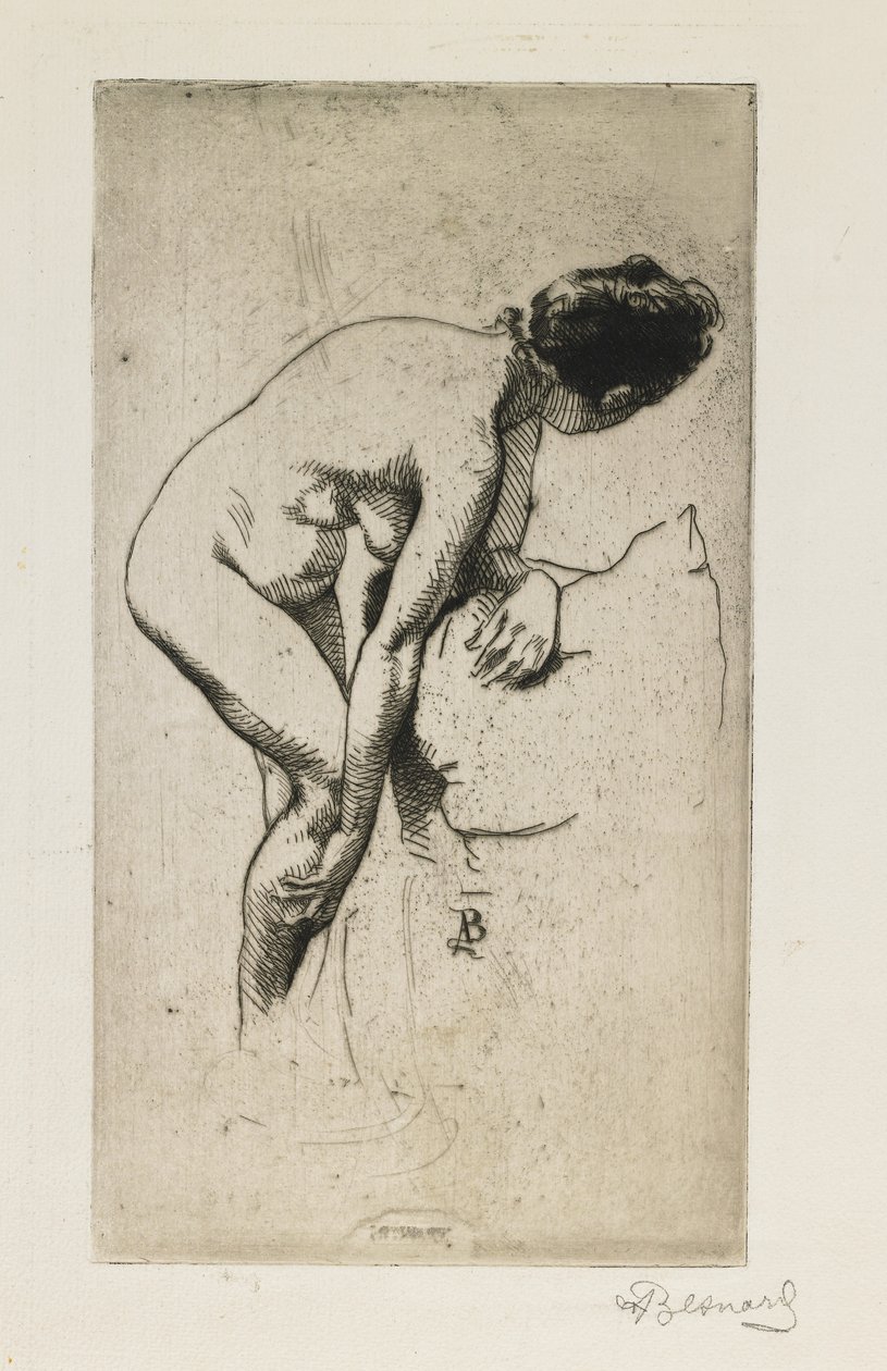Studie van een naakte vrouwelijke figuur door Paul Albert Besnard