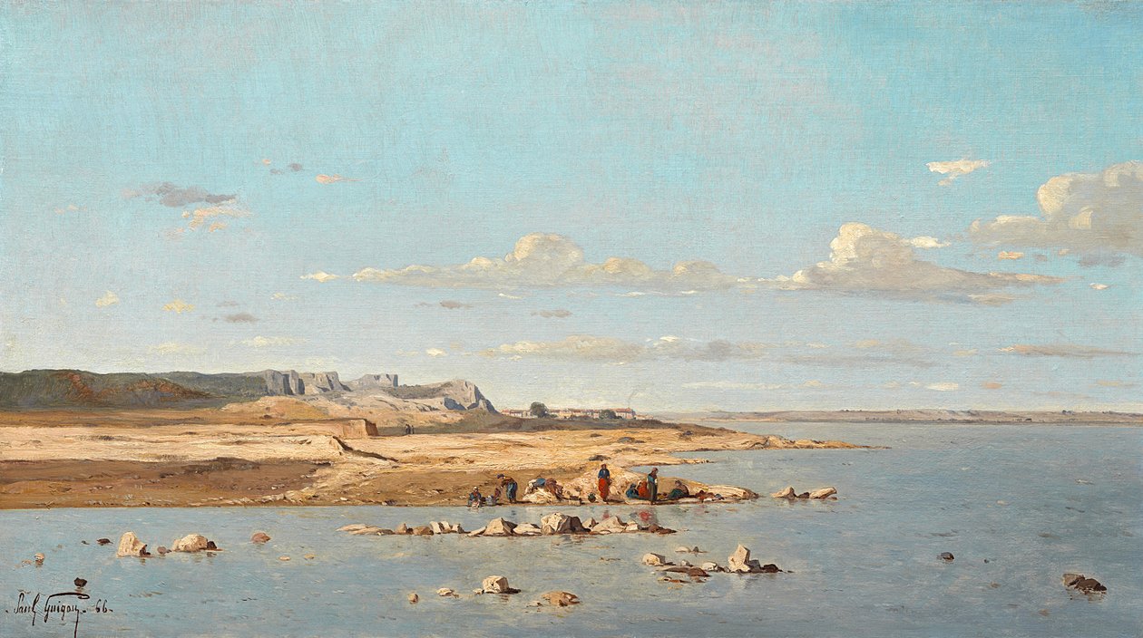 Wasvrouwen aan de oevers van de Durance door Paul Camille Guigou
