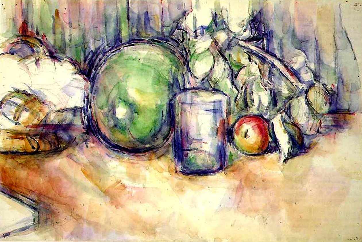 Stilleven met een glas, 1902-06 door Paul Cézanne