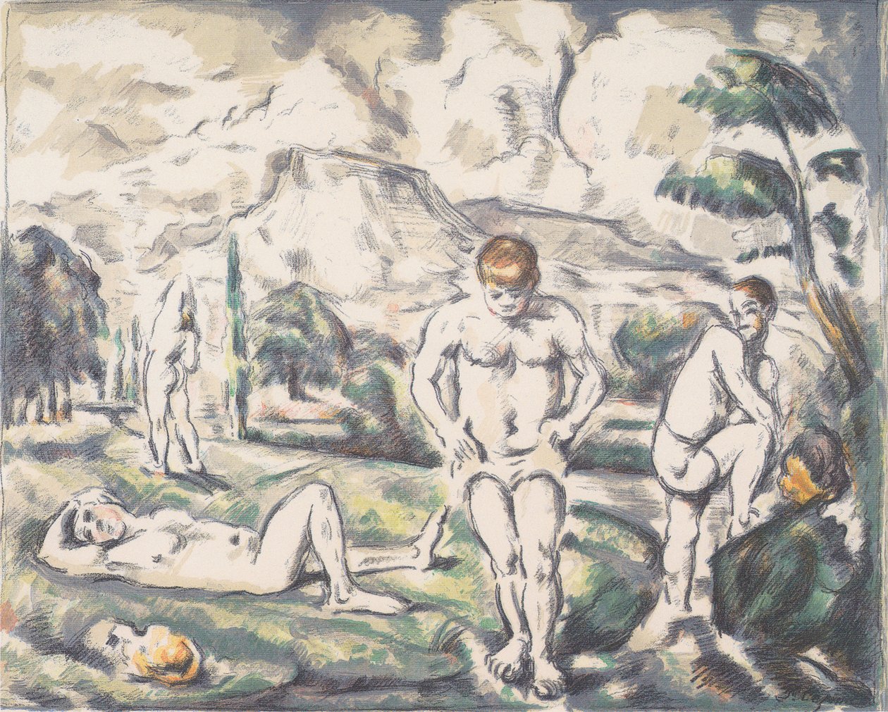 Baden door Paul Cézanne