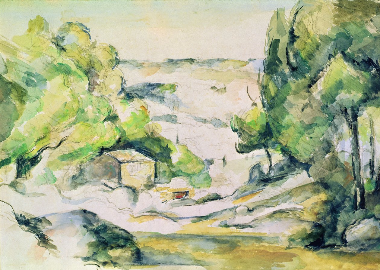 Platteland in de Provence door Paul Cézanne