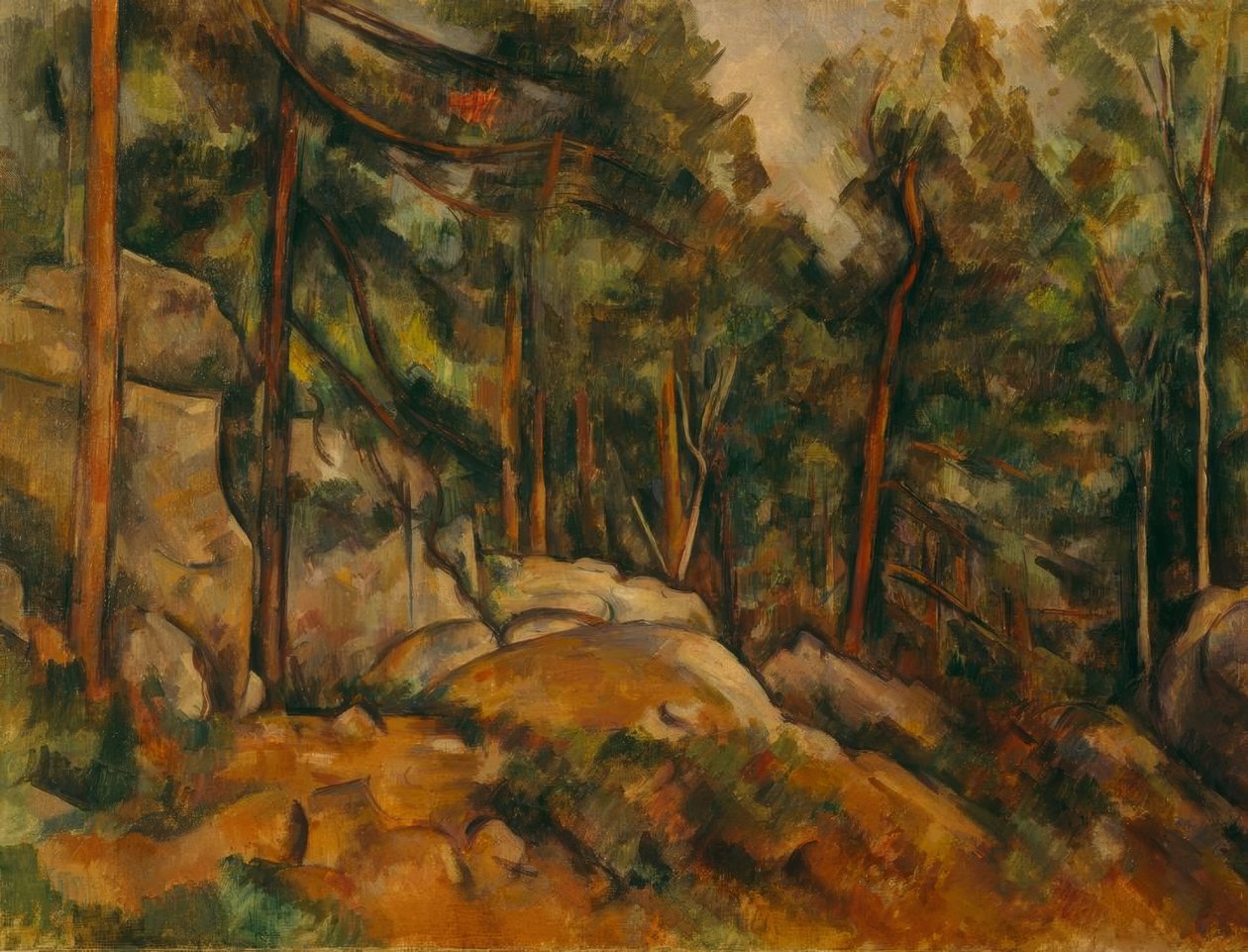 Bosinterieur door Paul Cézanne