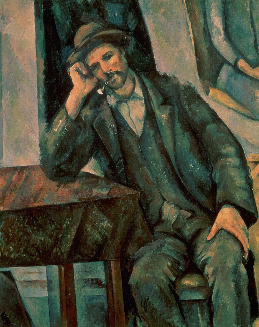 Man die een pijp rookt, 1890-92 door Paul Cézanne