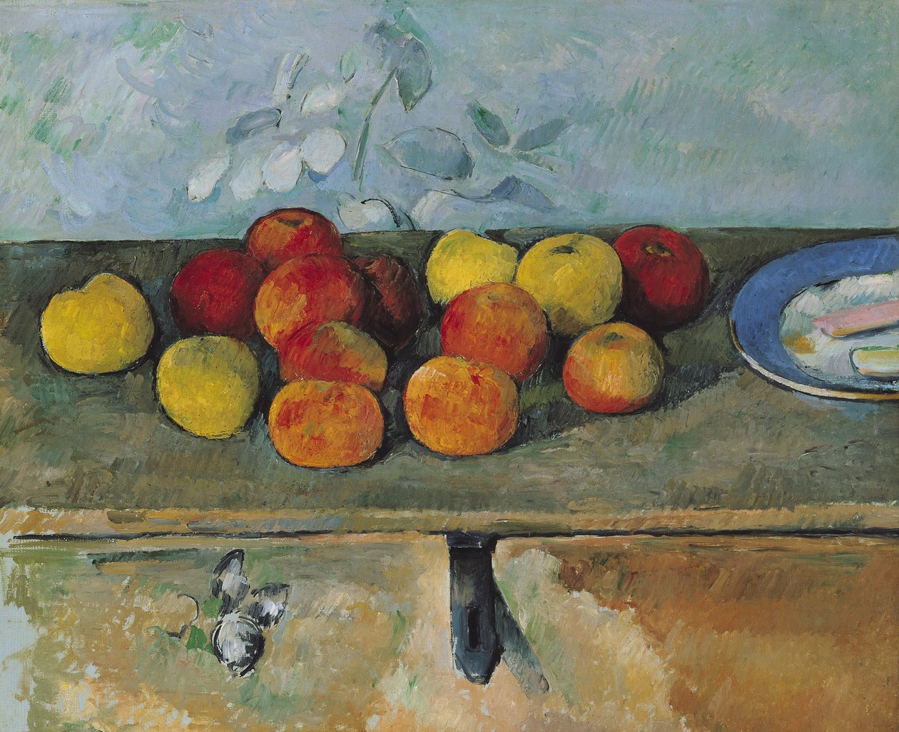 Stilleven van appels en koekjes door Paul Cézanne
