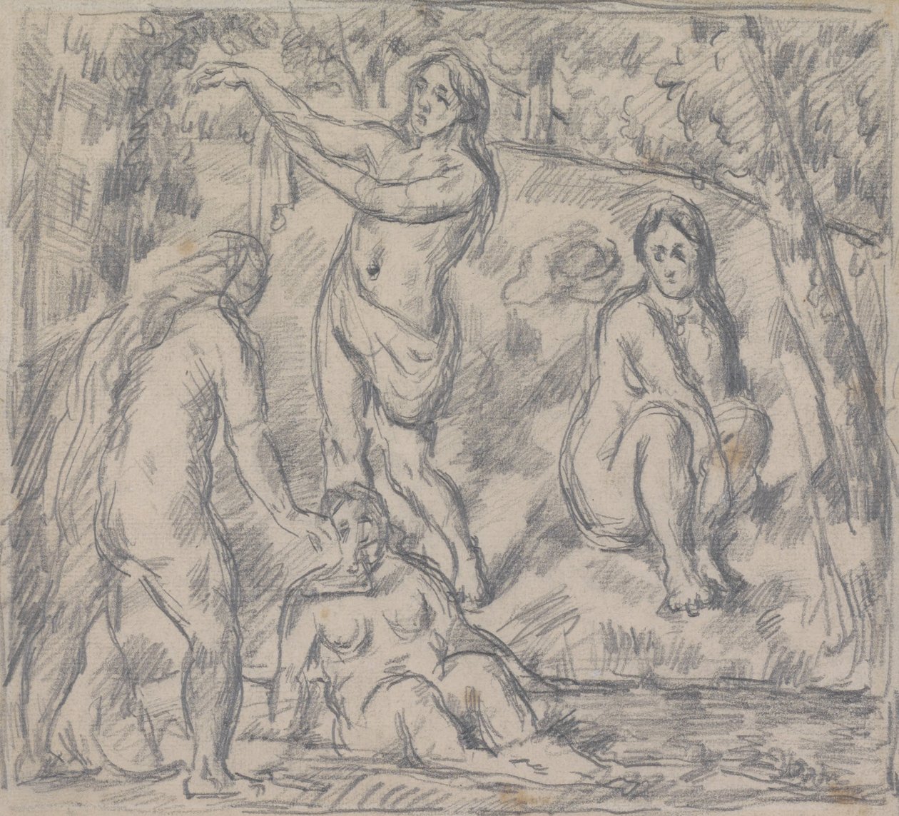 Studie van Vier Badende Vrouwen door Paul Cézanne