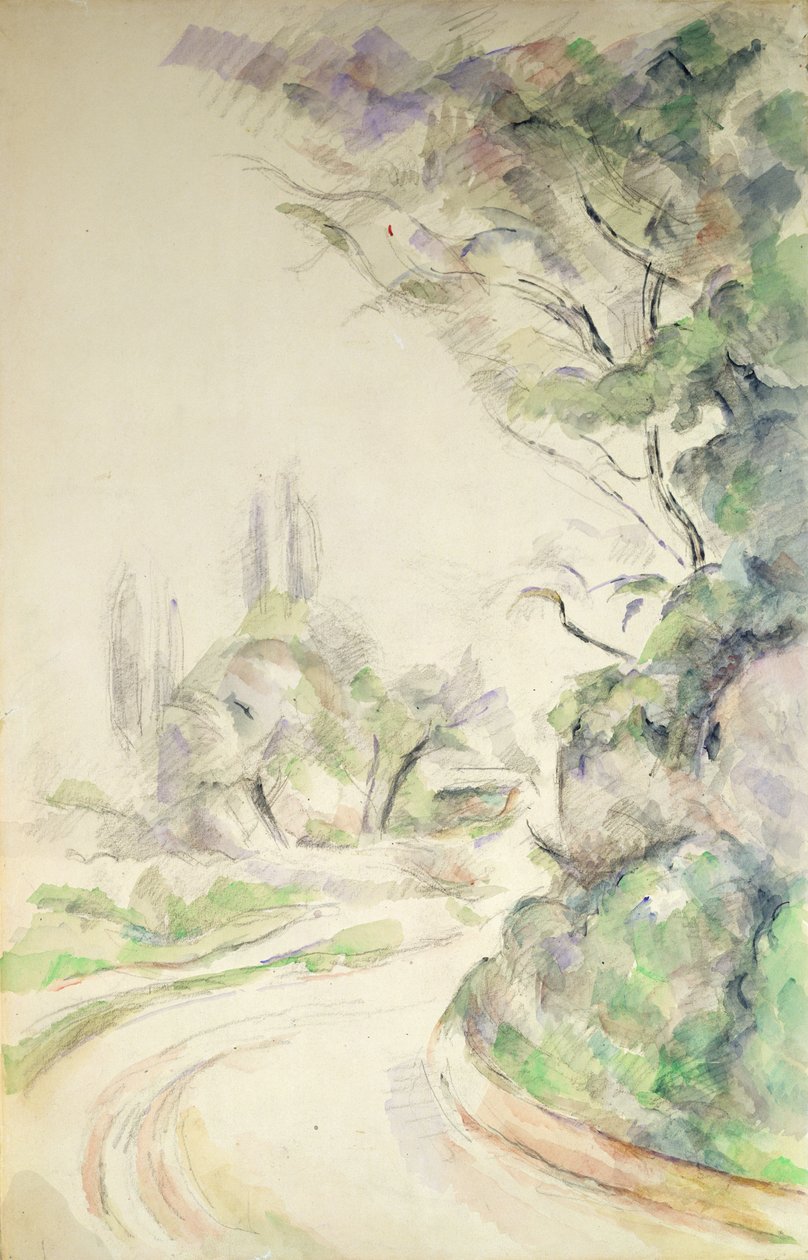 De Kronkelende Weg, c.1900-06 door Paul Cézanne