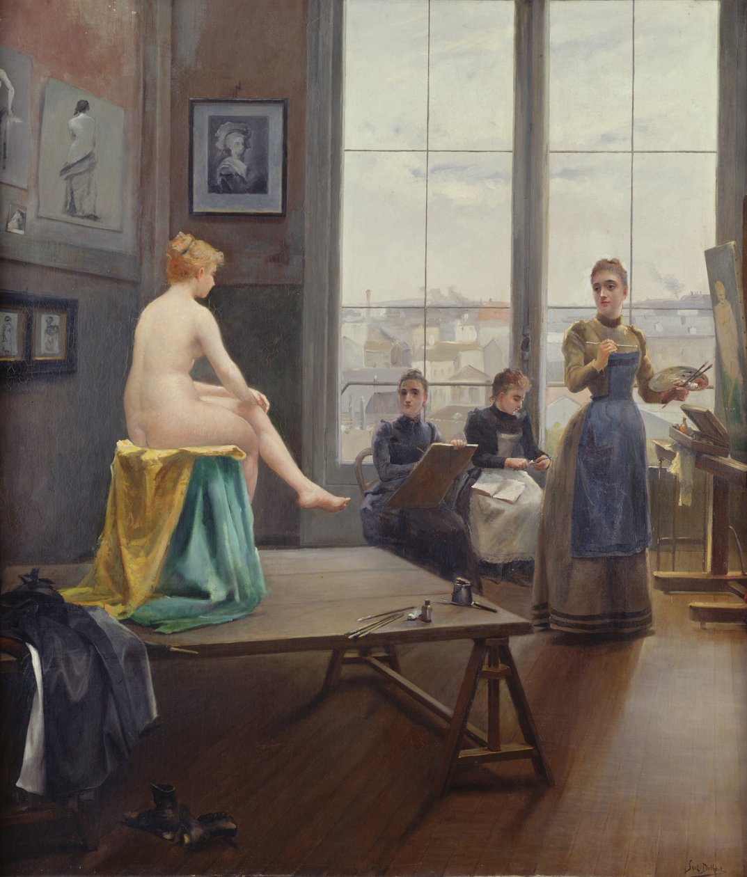 Atelier met Jonge Vrouwen door Paul Duthoit