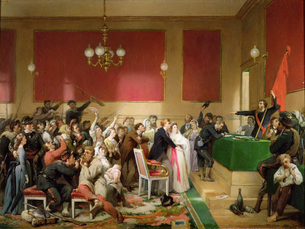 Een bruiloft onder de Commune van Parijs van 1871 door Paul Felix Guerie