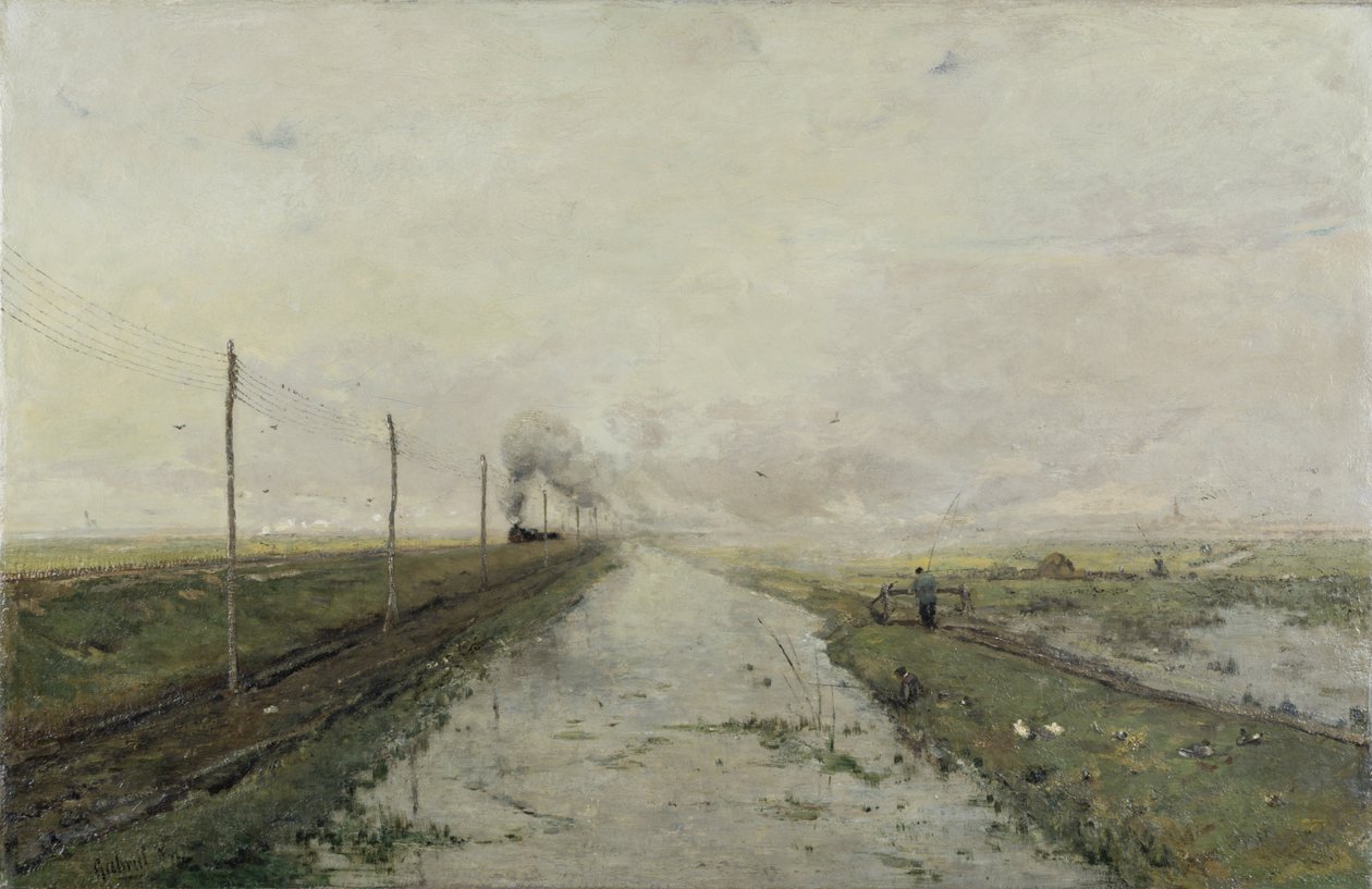 Landschap met een Trein door Paul Joseph Constantin Gabriel