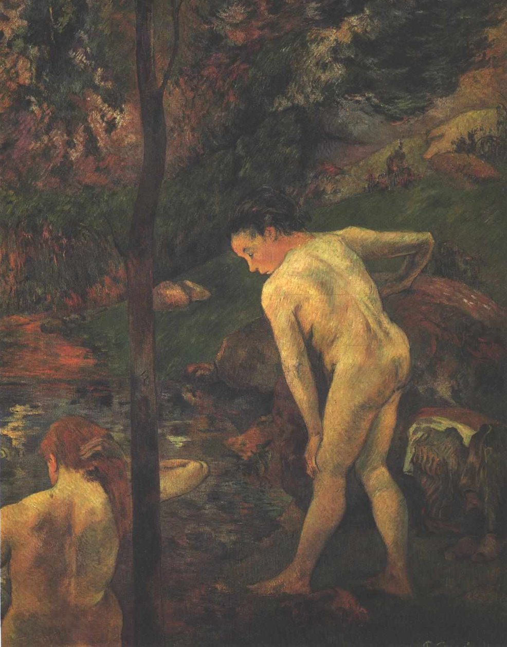 Baden door Paul Gauguin