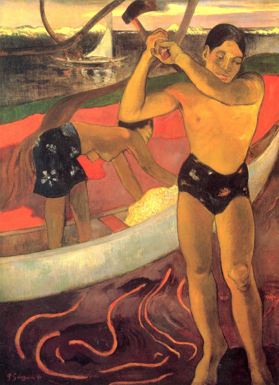 De man met de bijl door Paul Gauguin