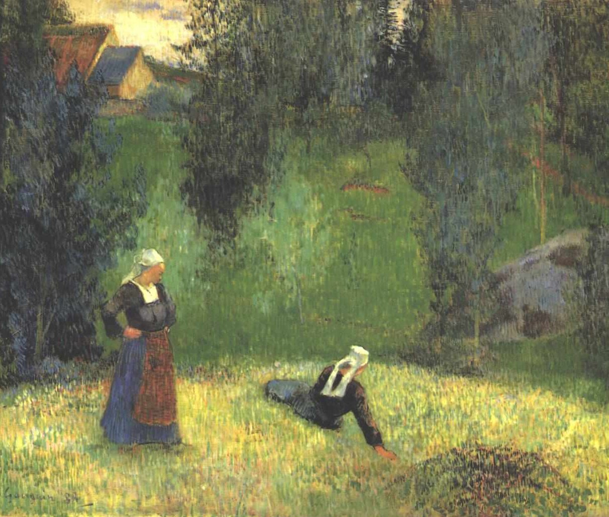 De Eerste Bloemen door Paul Gauguin