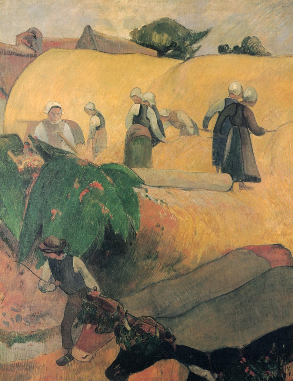 Oogst in Bretagne door Paul Gauguin