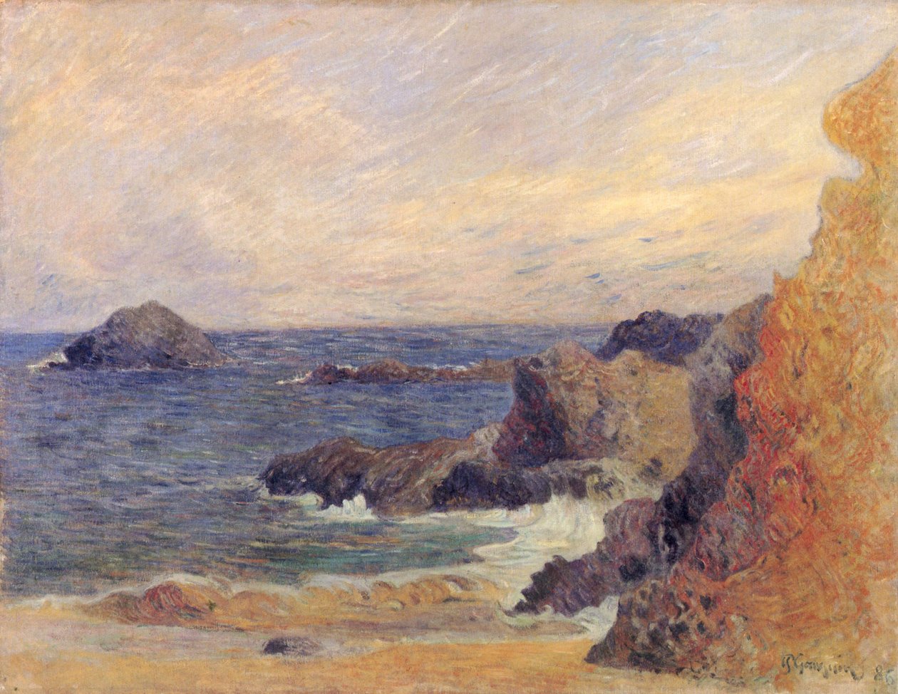 Rotsachtige kust door Paul Gauguin