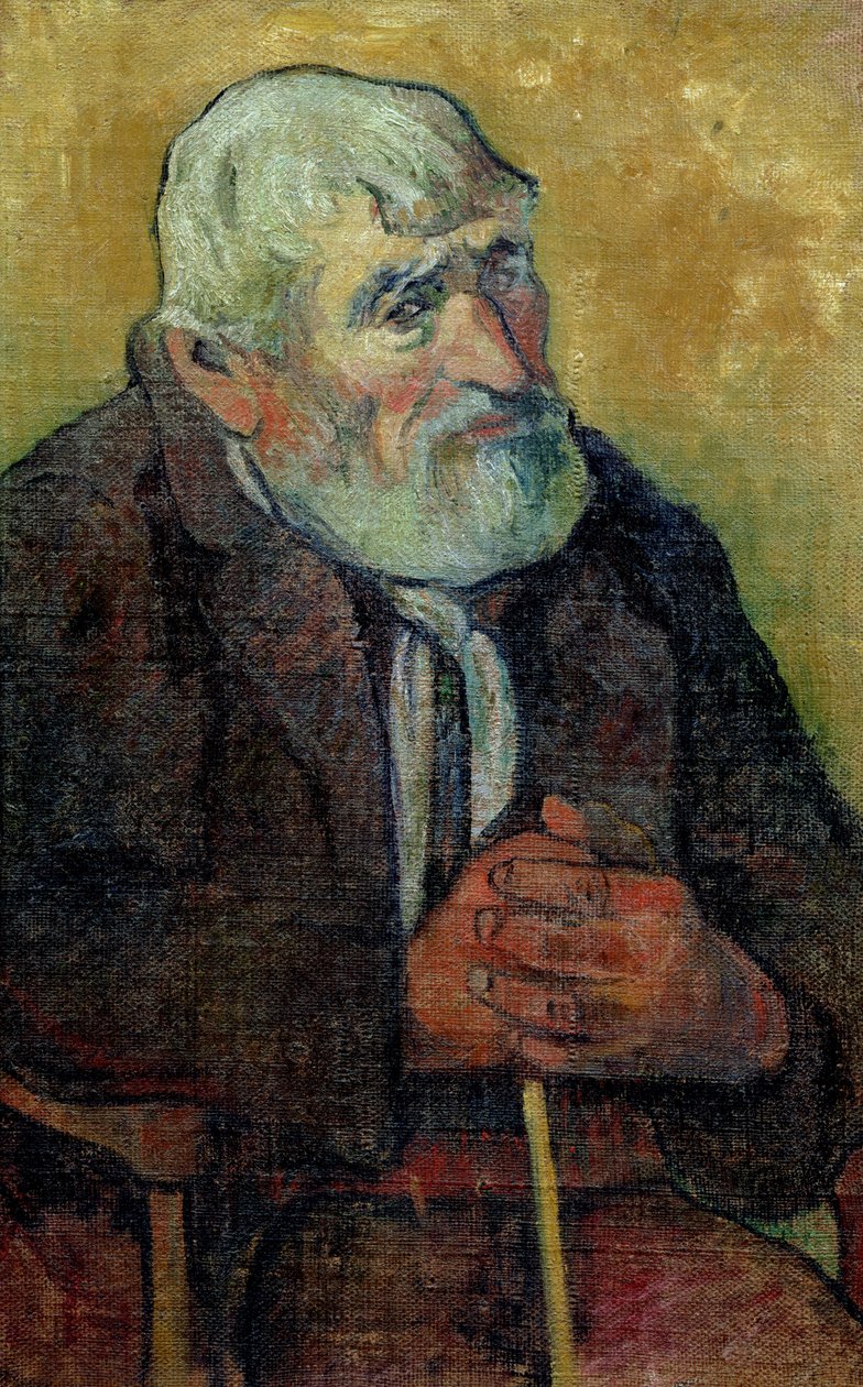 Portret van een oude man met een stok, 1889-90 door Paul Gauguin
