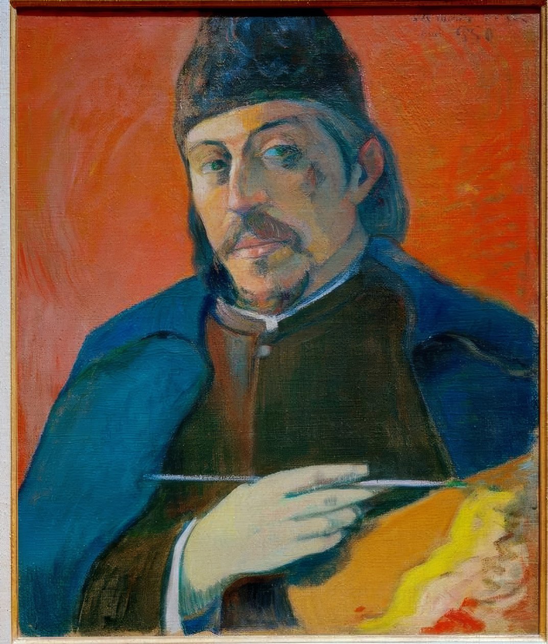 Zelfportret met palet door Paul Gauguin