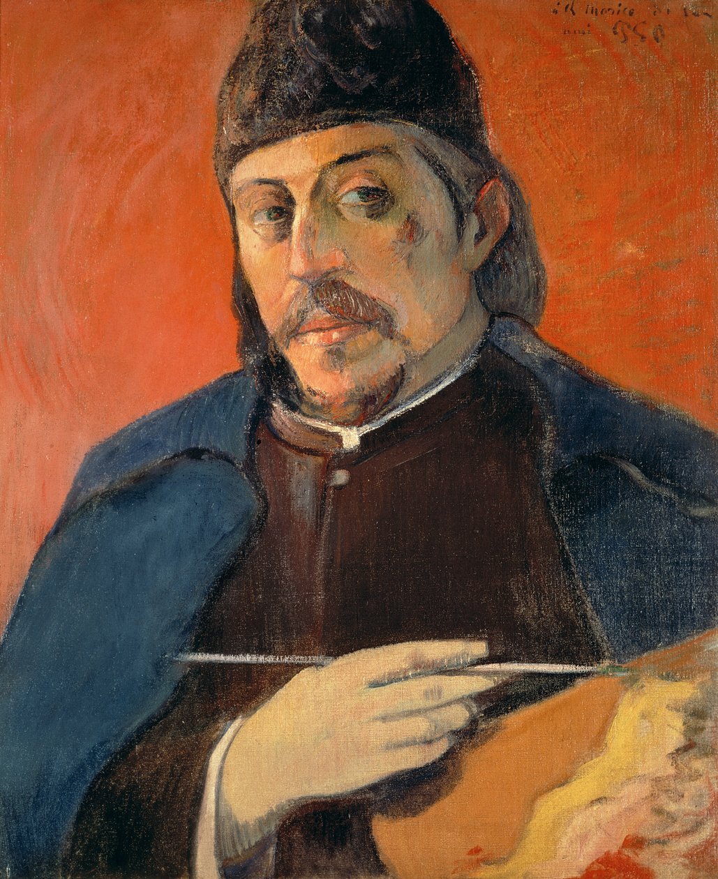 Zelfportret met een palet, 1893-94 door Paul Gauguin