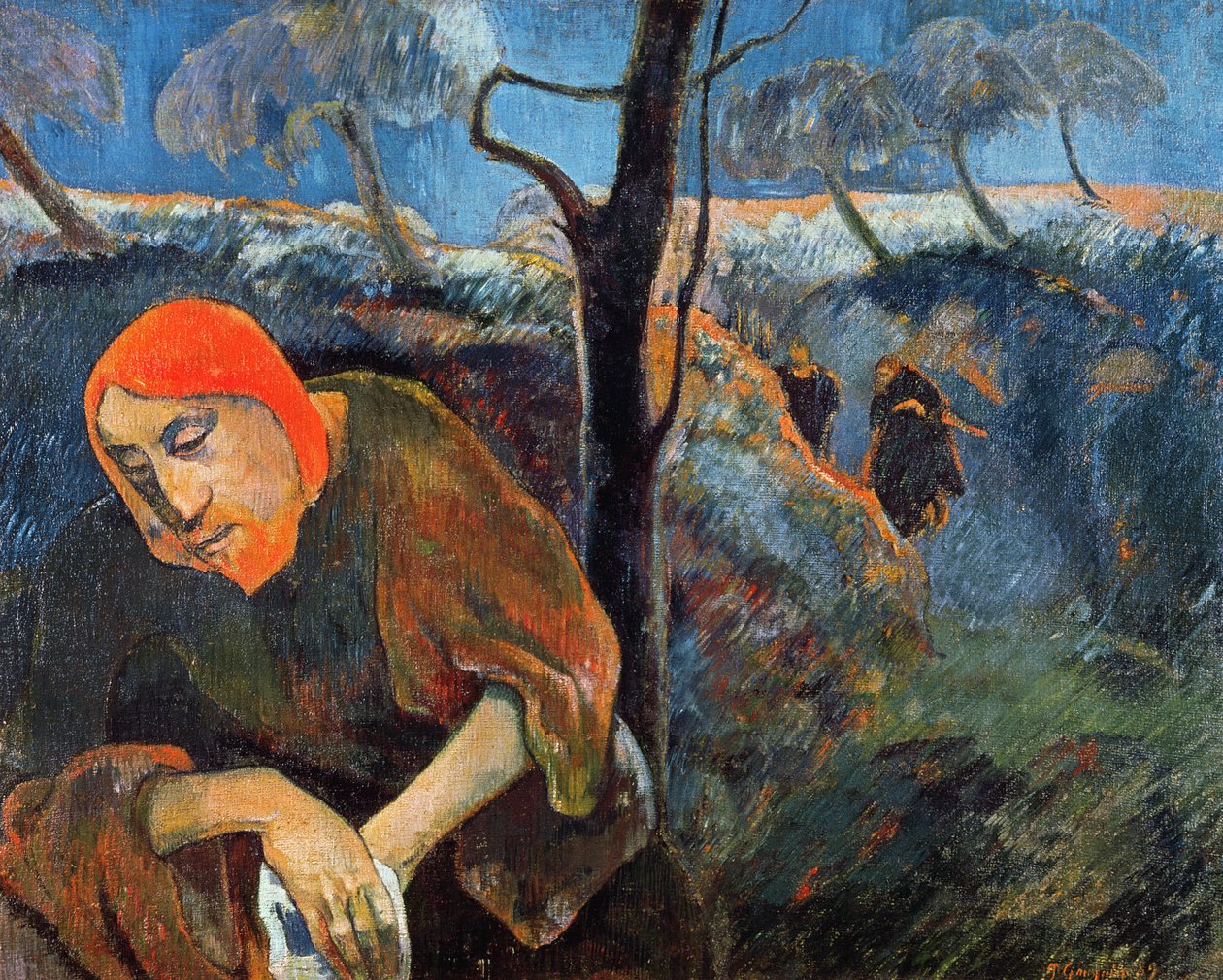 De doodsangst in de tuin van Olijven, 1889 door Paul Gauguin