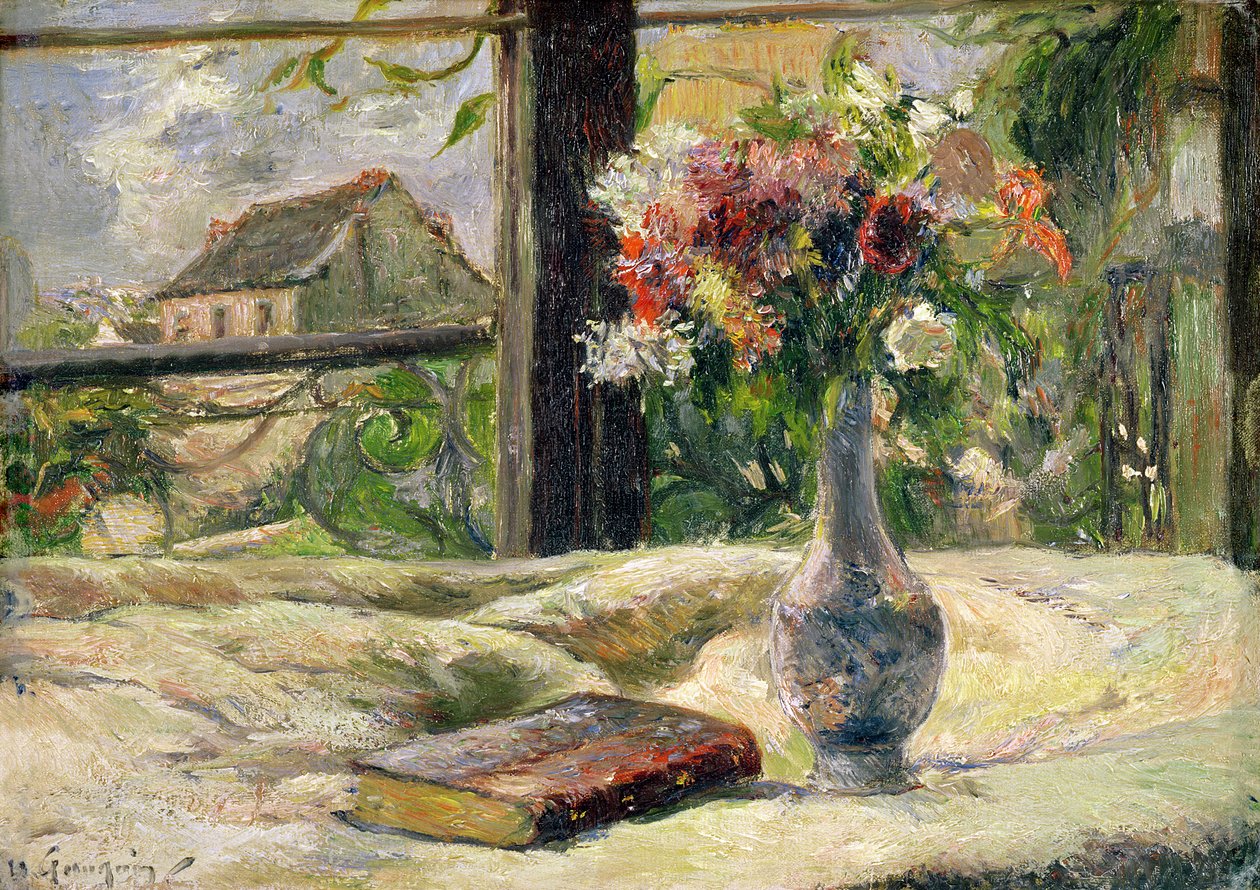 Vaas met bloemen door Paul Gauguin