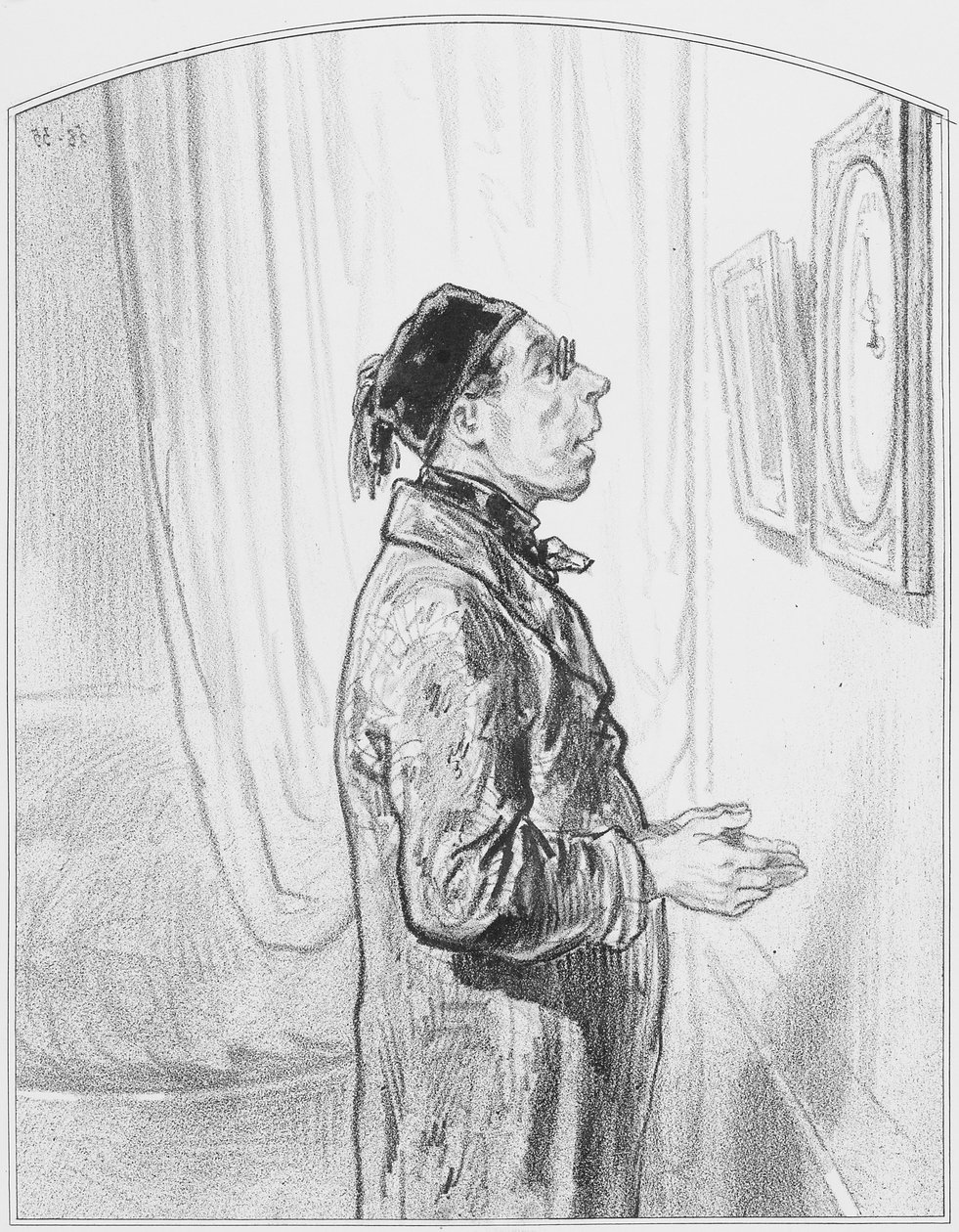 Le baromètre, Plaat 6 uit Les Toquades, 1858 door Paul Gavarni