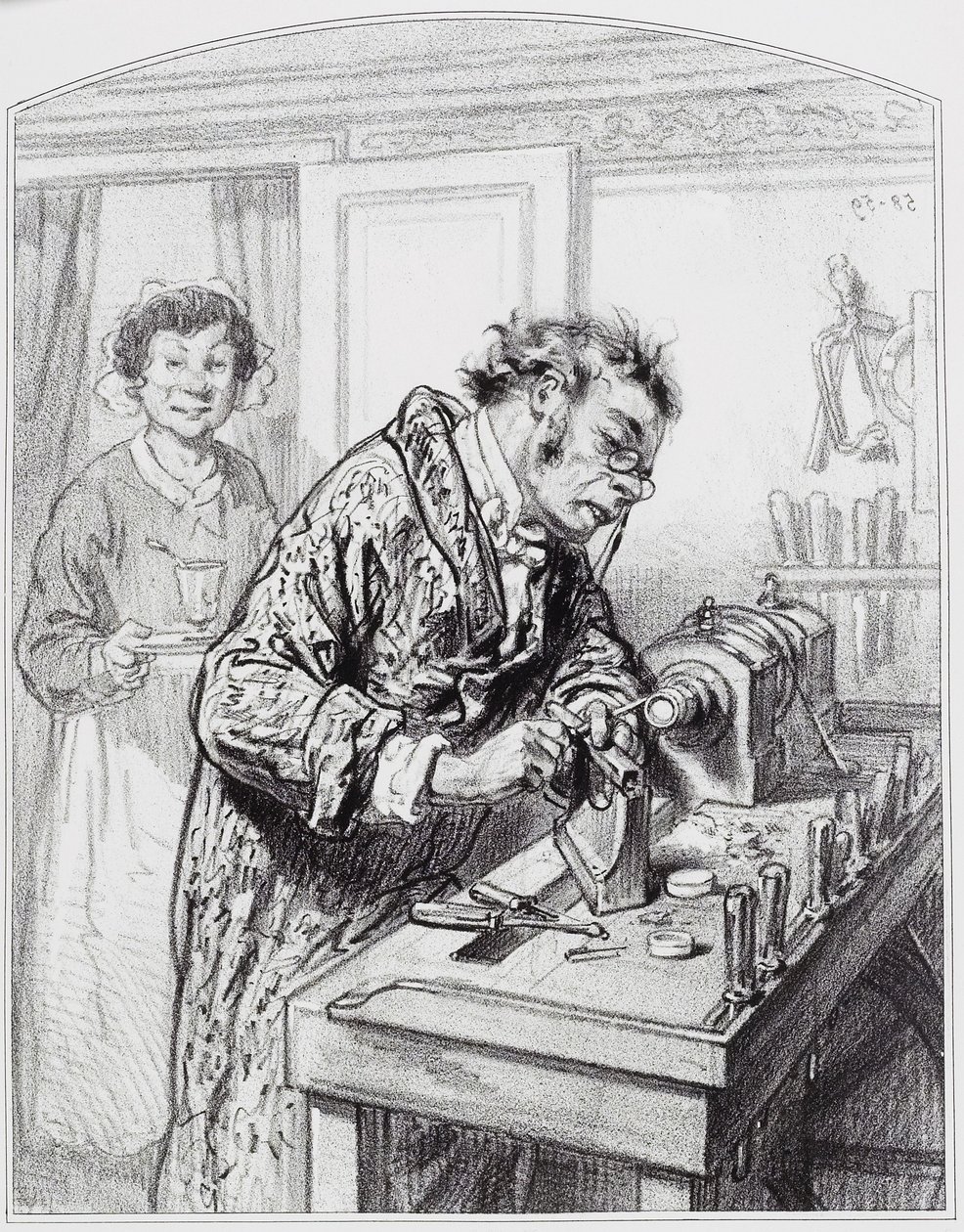 Le tour, plaat 14 uit Les Toquades, 1858 door Paul Gavarni
