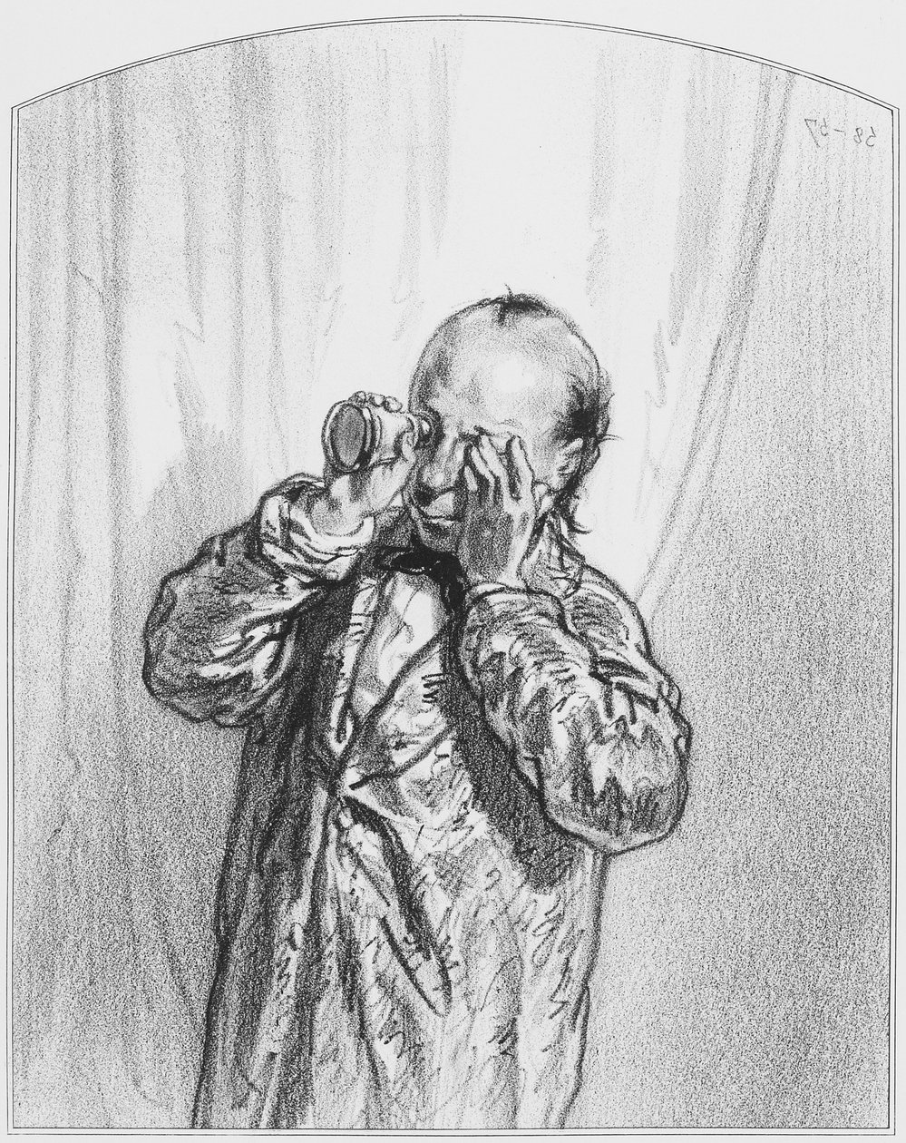 Les voisine, Plaat 9 uit Les Toquades, 1858 door Paul Gavarni