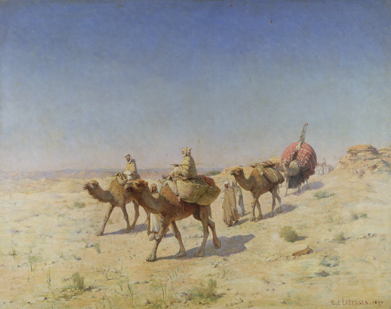 Een kameelkaravaan, 1899 door Paul John Baptiste Lazerges