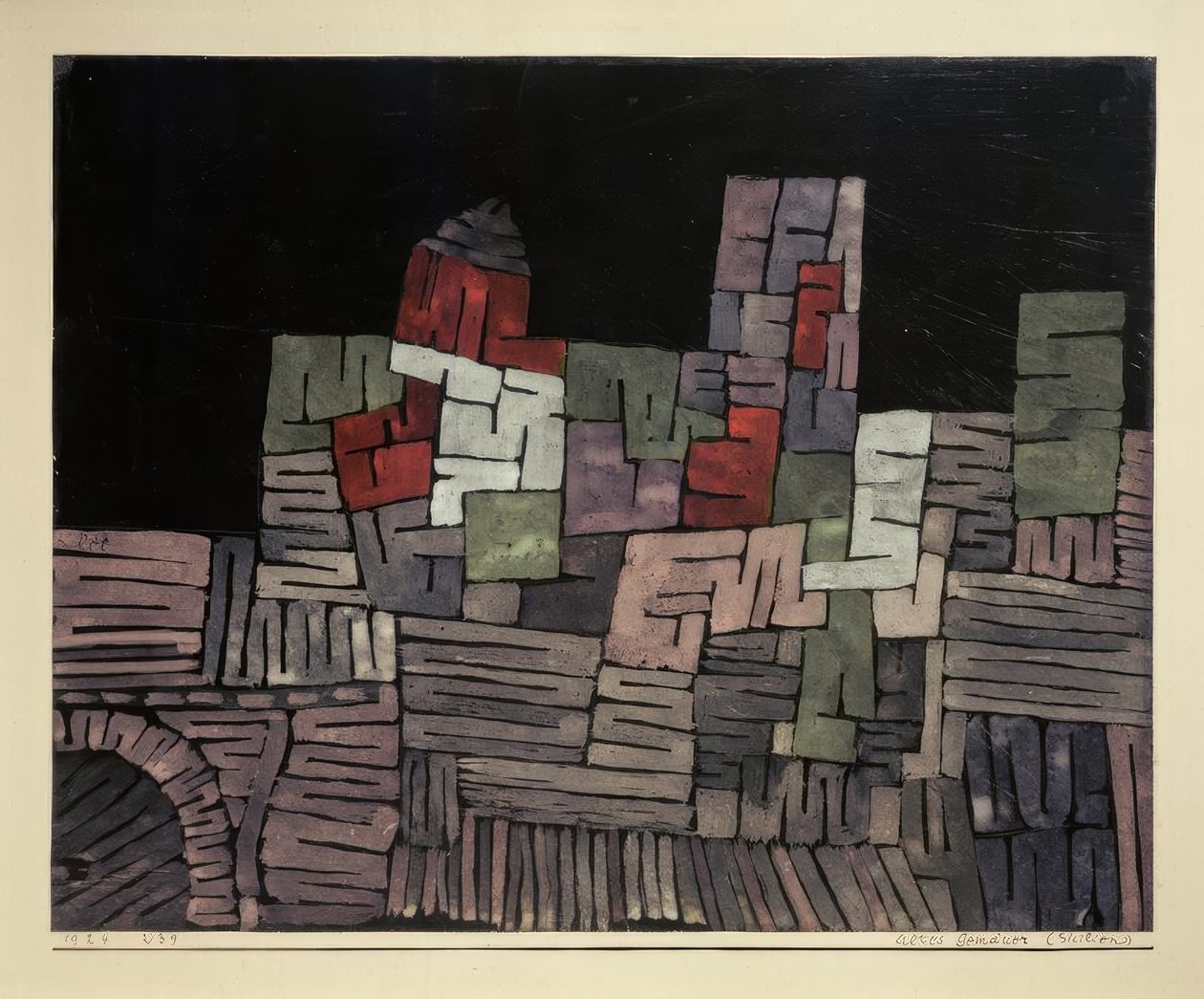 Oude muren, Sicilië door Paul Klee