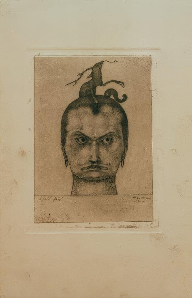 Dreigend hoofd door Paul Klee