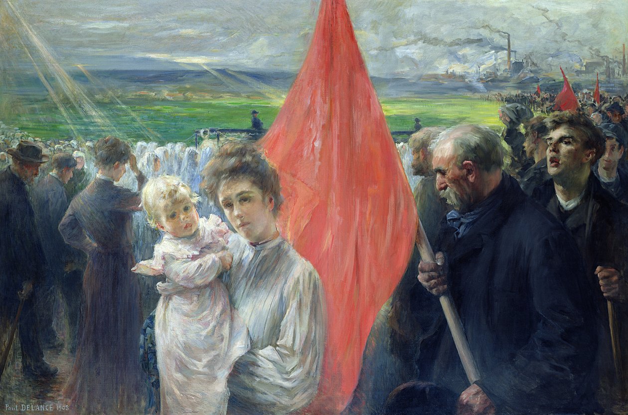 Een Staking in Saint-Ouen, 1908 door Paul Louis Delance