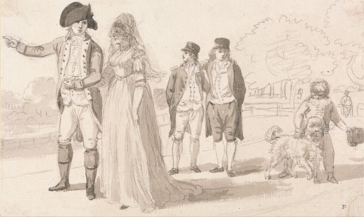 Een familie in Hyde Park door Paul Sandby
