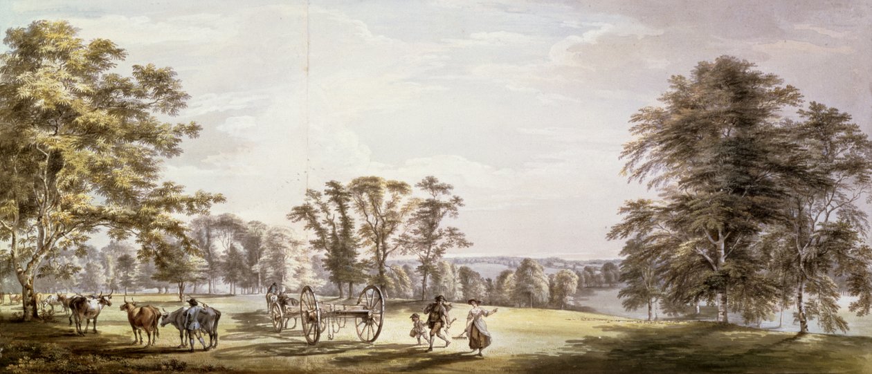 Een Scène in het Park van de Graaf van Bute in Luton, 1763-65 door Paul Sandby