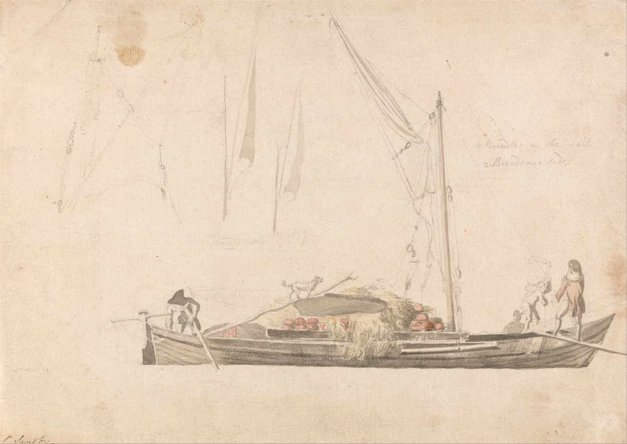 Vrachtschip door Paul Sandby