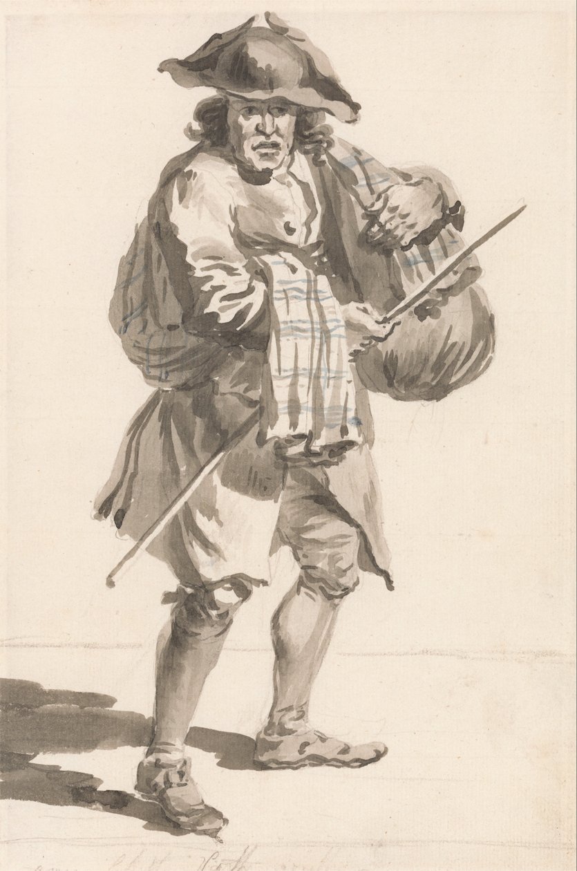 Londense kreten - Een man met een bundel, oude kleren door Paul Sandby