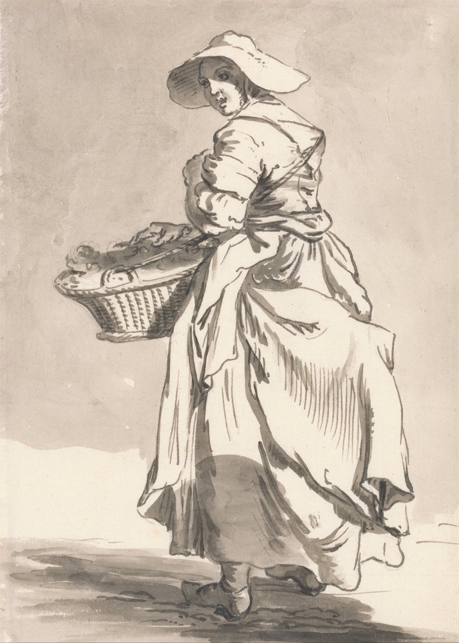Londense Kreten - Bloemen door Paul Sandby