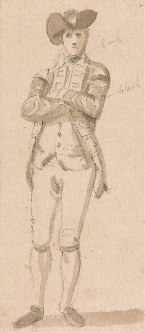 Staande figuur van een jonge man door Paul Sandby