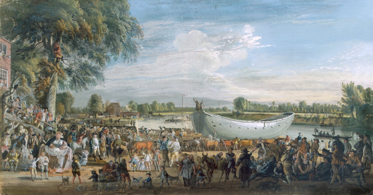 De Chinese Jonk op weg naar Virginia Water, ca. 1753 door Paul Sandby