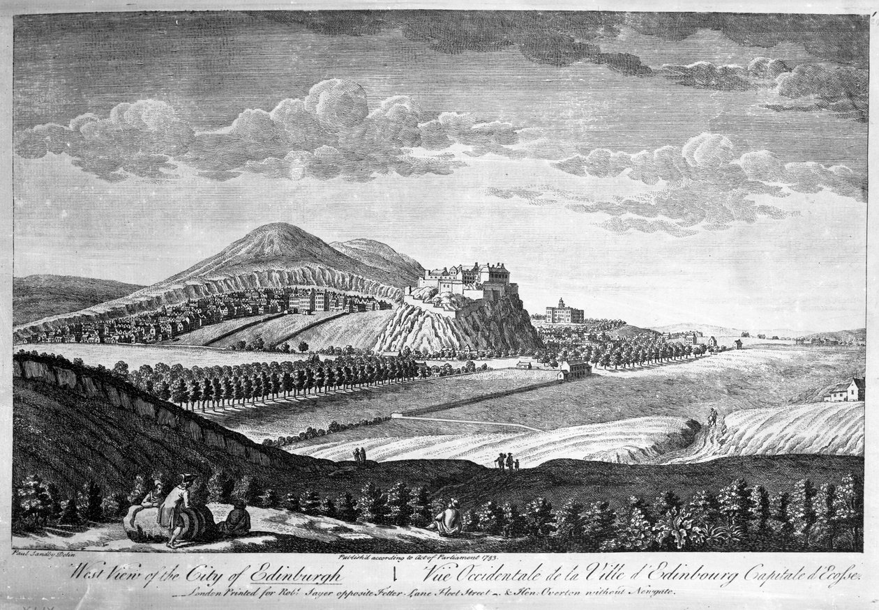 Westelijk uitzicht op de stad Edinburgh, 1753 door Paul Sandby