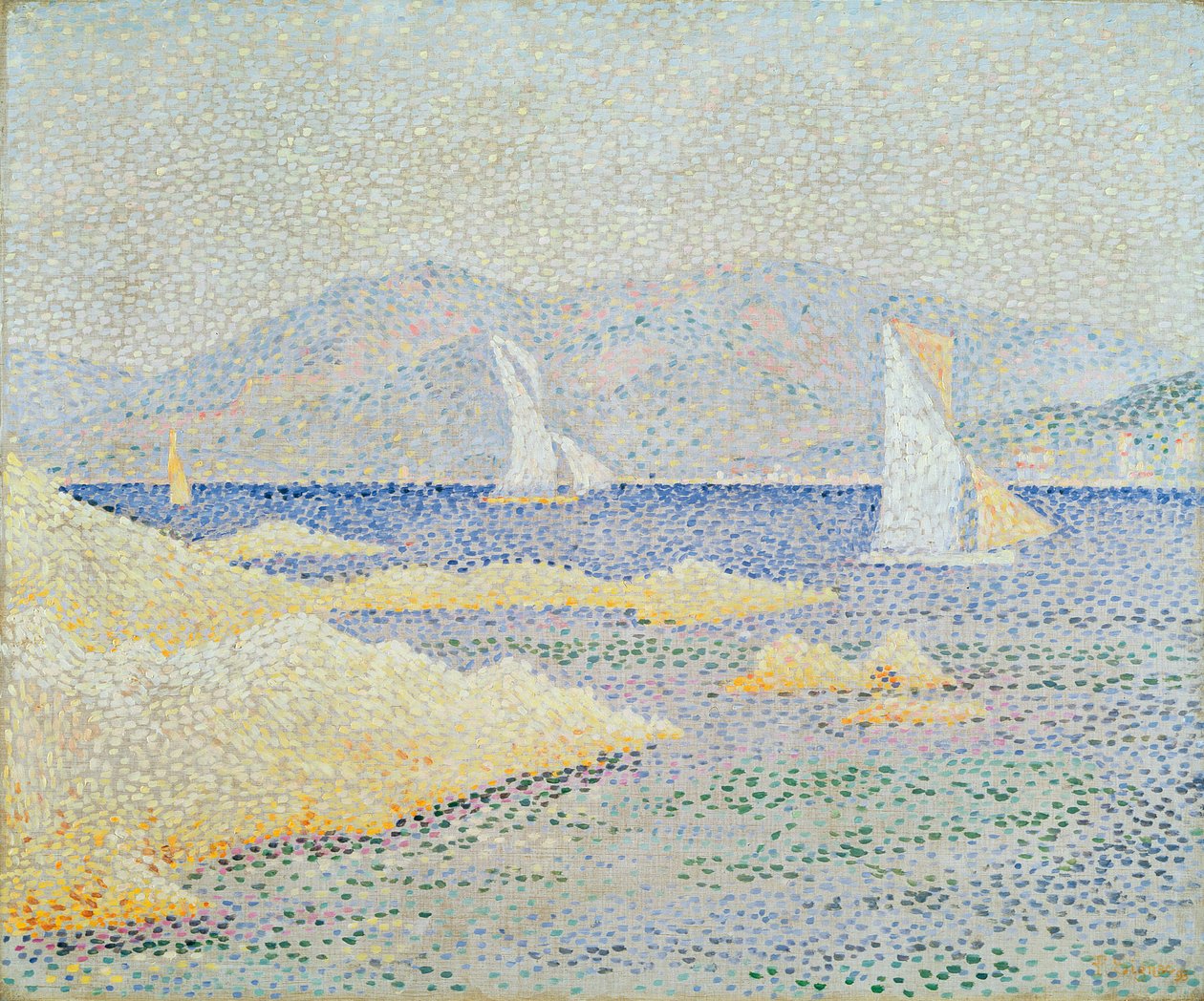 Kustscène, 1893 door Paul Signac