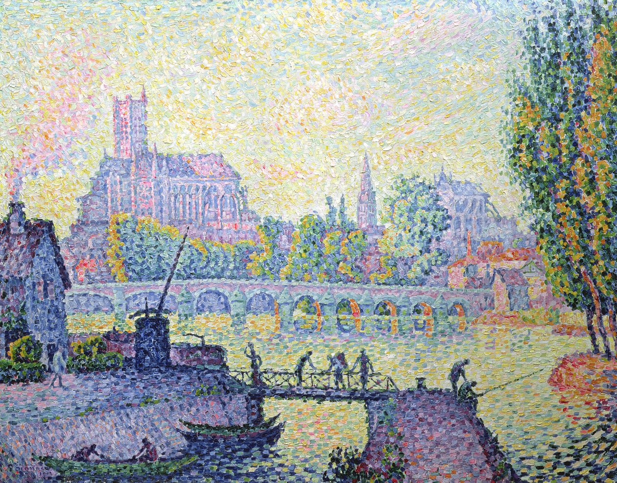 Uitzicht op de Brug van Auxerre door Paul Signac