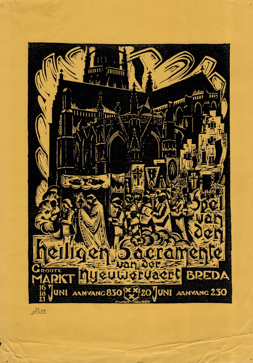 Affiche Spel van den Heiligen Sacramente van der Nyeuwervaert door Paul Windhausen