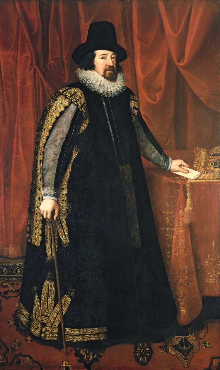 Sir Francis Bacon (1561-1626) Baron Verulam van Verulam, Burggraaf St. Albans door Paul van Somer