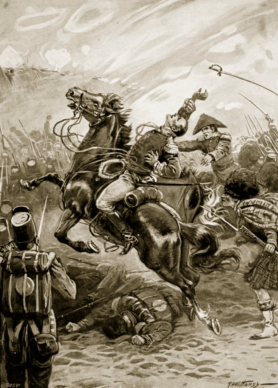 De dood van Sir Edward Pakenham, illustratie uit 