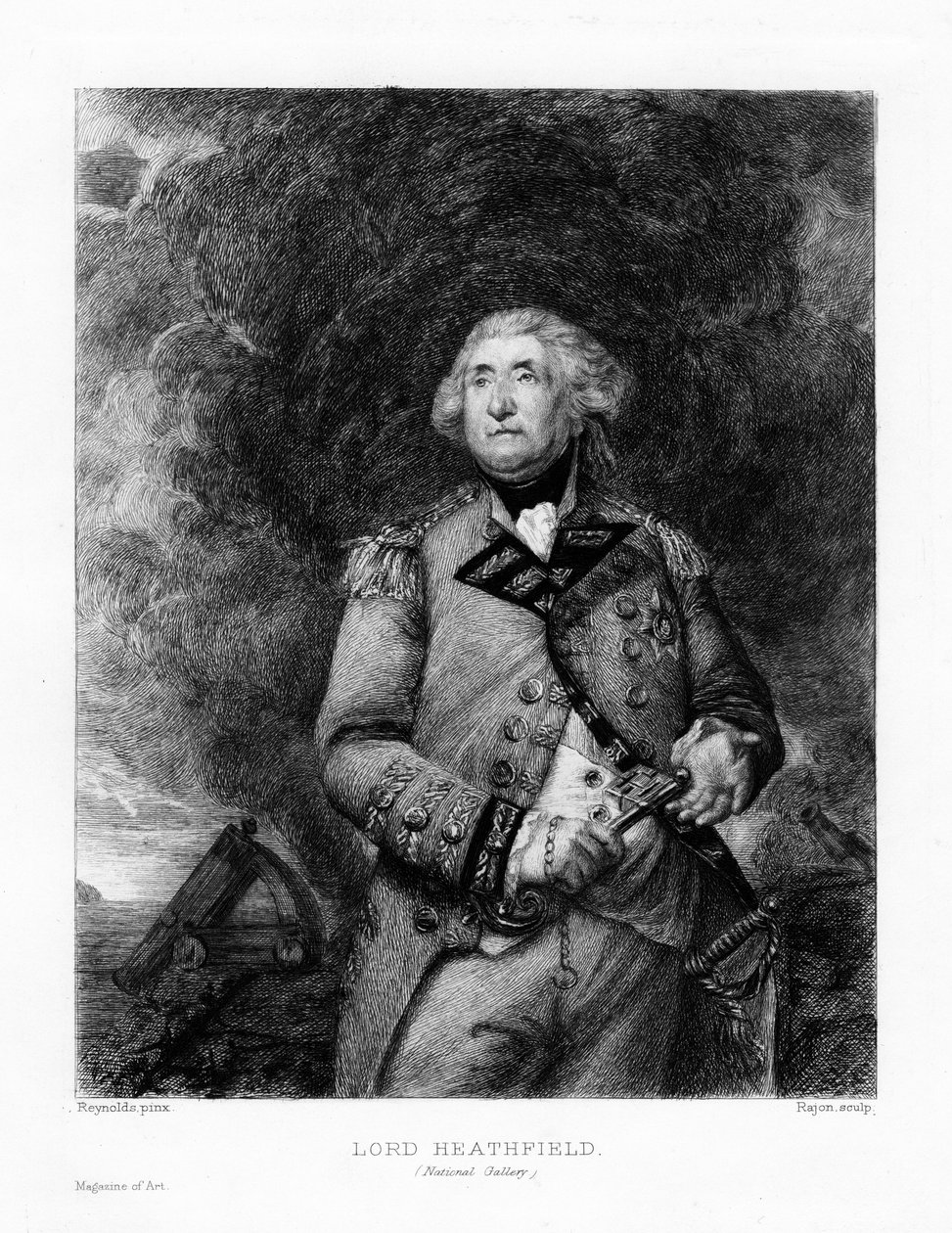 George Augustus Eliott, Lord Heathfield, 1890 door Paul Adolphe Rajon