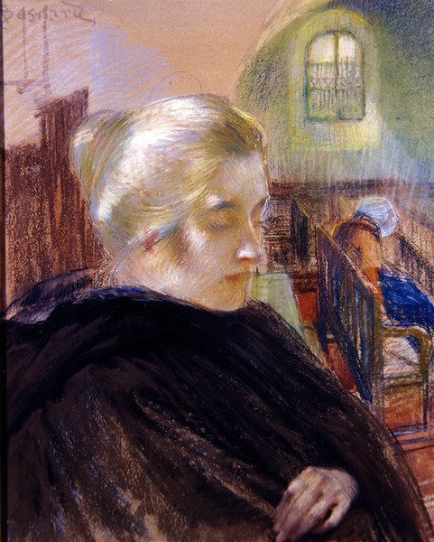 Portret van Madame Besnard door Paul Albert (attr. to) Besnard