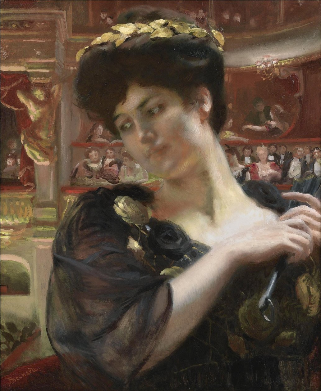 La Comédie-Française. Portret van de actrice Gabrielle Réjane 1856-1920 door Paul Albert Besnard