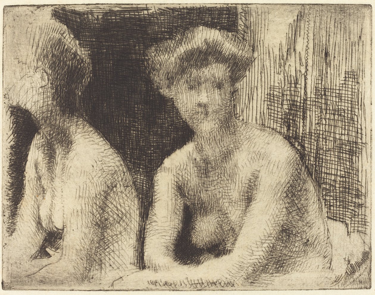 Naakte vrouw bij een spiegel, 1889 door Paul Albert Besnard