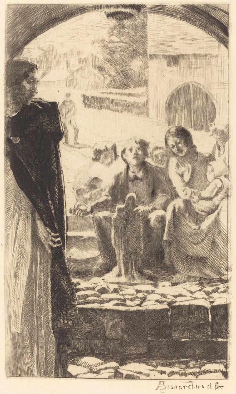 Pierre kopieert de Maagd van het portaal van de kerk van Marly, 1885 door Paul Albert Besnard